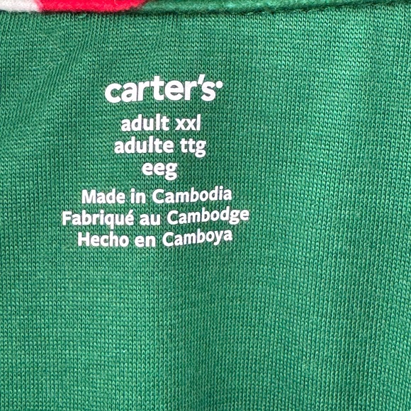 Carter’s Adult Christmas Santa Claus Sled Reindeer  Shirt /Pants Pajama-Size XXL - Picture 3 of 5